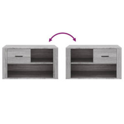 Berkfield Shoe Cabinet Grey Sonoma 80X35X45 Cm Engineered Wood - thumbnail 7