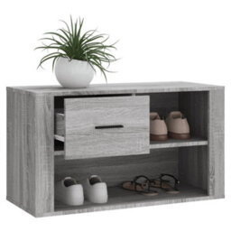 Berkfield Shoe Cabinet Grey Sonoma 80X35X45 Cm Engineered Wood - thumbnail 4