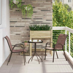Berkfield Garden Bistro Set 3 Pcs Brown Steel