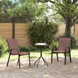 Berkfield Garden Bistro Set 3 Pcs Brown Steel - thumbnail 4