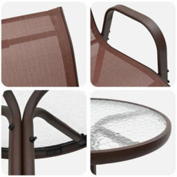 Berkfield Garden Bistro Set 3 Pcs Brown Steel - thumbnail 9