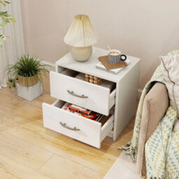 2 Drawer Nightstand Modern Bedside Table Accent Sofa Side Table - thumbnail 4