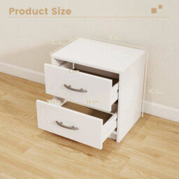 2 Drawer Nightstand Modern Bedside Table Accent Sofa Side Table - thumbnail 2