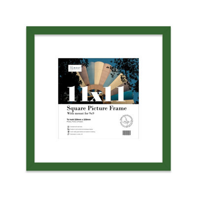 "11X11"" Green Picture Frame - 11X11"" Square Frame With 9X9"" Mount For 11X11""/9X9"" Pictures Art Deco Style Room Decor, 1 Pack" - image 1
