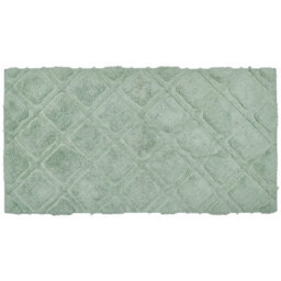 Beliani Green Cotton Area Rug 80 X 150 Cm Hand-Tufted Geometric Low Pile Shaggy Design - thumbnail 1