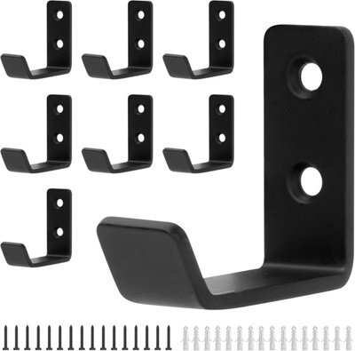 Wall Mounted Coat Hooks, Black Metal Wall Hooks, For Hats, Bags, Keys, Bedroom, Bathroom, Kitchen, Living Room - image 1