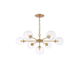Pagazzi Lighting Pagazzi Ophelia 7-Light Warm Brass And Glass Pendant - thumbnail 4