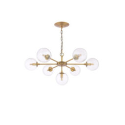 Pagazzi Lighting Pagazzi Ophelia 7-Light Warm Brass And Glass Pendant - thumbnail 3