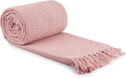 "Emma Barclay Honeycomb Throw Over Blanket 70"" X 100"" Blush" - thumbnail 1
