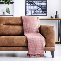 "Emma Barclay Honeycomb Throw Over Blanket 70"" X 100"" Blush" - thumbnail 5