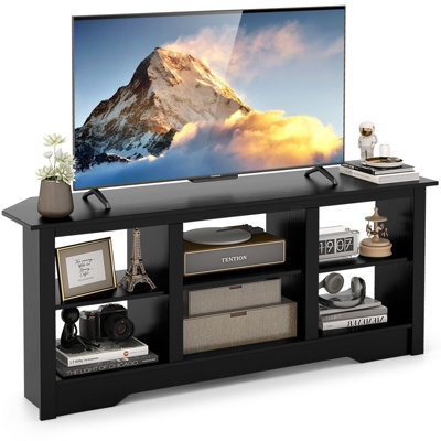 Gainoom 147Cm Black Tv Stand For Tvs Up To 65 Inches Media Entertainment Center - image 1