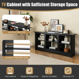 Gainoom 147Cm Black Tv Stand For Tvs Up To 65 Inches Media Entertainment Center - thumbnail 5