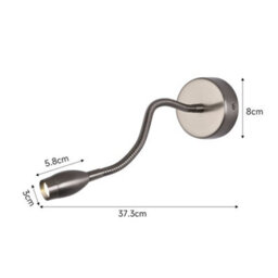Living And Home 3W Contemporary Silver Metal Adjustable Gooseneck Low-Energy Led Wall Light - thumbnail 9