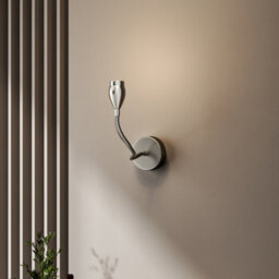 Living And Home 3W Contemporary Silver Metal Adjustable Gooseneck Low-Energy Led Wall Light