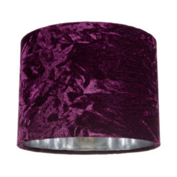 Happy Homewares Modern Purple Crushed Velvet 8 Table/pendant Lampshade With Shiny Silver Inner - thumbnail 1