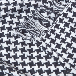 Homescapes Black Houndstooth 100% Cotton Bedspread Throw, 255Cm X 360Cm - thumbnail 5