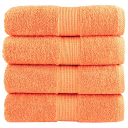 Berkfield Premium Wash Towels Solund 4 Pcs Orange 30X30 Cm 600 Gsm