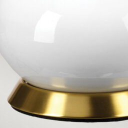 Luminosa Lighting Luminosa Milo Table Lamp With Round Shade, Aged Brass, White, Green - thumbnail 4