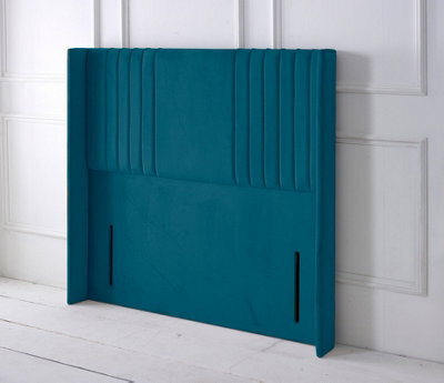 "Adore Designs Florence Winged Plush Velvet 5Ft Kingsize 50"" Floor Standing Headboard - Mallard"