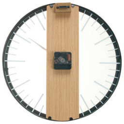 Wyld And Coco Novatime Wall Clock 38 Cm Black Maidenhair Wood Veneer Minimalist Non-Numeral Design - thumbnail 3