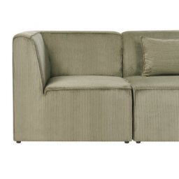 Beliani Lemvig 4 Seater Modular Corner Sofa Left Hand Green Corduroy - thumbnail 7