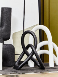 Orsina Contemporary White Sculpture, Artistic Sculpture With Loops, Versatile Sculpture With Abstract Aesthetics - thumbnail 4