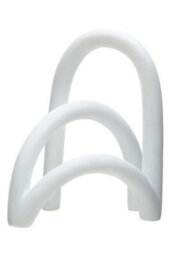 Orsina Contemporary White Sculpture, Artistic Sculpture With Loops, Versatile Sculpture With Abstract Aesthetics - thumbnail 6