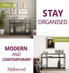 Hallowood Furniture Bewdley Large Black Display Unit 110Cm - thumbnail 6