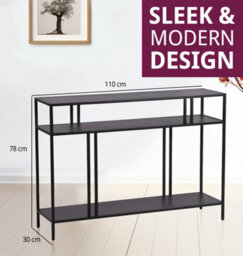 Hallowood Furniture Bewdley Large Black Display Unit 110Cm - thumbnail 3