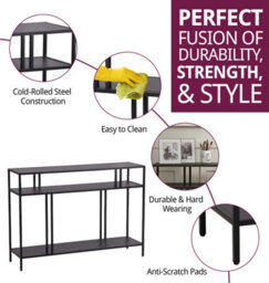 Hallowood Furniture Bewdley Large Black Display Unit 110Cm - thumbnail 2