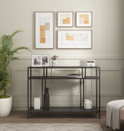 Hallowood Furniture Bewdley Large Black Display Unit 110Cm