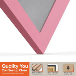 "AK Frames 25X17"" Pink Sleek Vinyl Record Frame With Mid Grey Mount For 12 Inch Lp Cover & Disc - Overlapped Design" - thumbnail 3