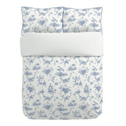 V&a Garden Of Love Duvet Cover Set Double Blue - thumbnail 2