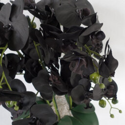 Leaf 60Cm Orchid Artificial Black - Gold Ceramic Planter - thumbnail 5