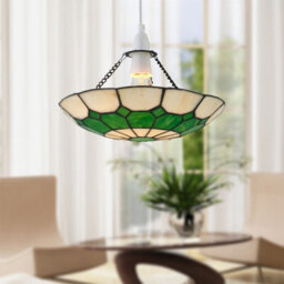 First Choice Lighting Totnes - Tiffany Green Uplight Easy Fit Pendant Shade - thumbnail 6