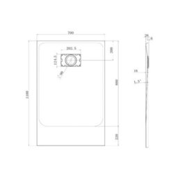 Homestylestore Black Reversible Recessed Hinged Door Shower Enclosure Light Grey Slate Effect Tray 1100 X 700mm - thumbnail 6