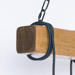 5-Light Industrial Style Large Kitchen Island Linear Pendant Wooden Ceiling Light - thumbnail 4