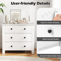 3-Drawer Dresser Wide Chest Of Drawers Modern Large Nightstand Closet Storage - thumbnail 4
