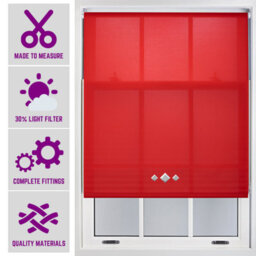FURNISHED Roller Blind With Triple Diamond Eyelet - Made To Measure Red Roller Blind (W)90Cm X (L)210Cm - thumbnail 1