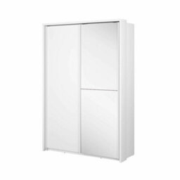 Arte Lux Xxi -Elegant Two Mirrored Sliding Door Wardrobe (H2150mm W1600mm D570mm) With Customisable Interior Layout - White Matt - thumbnail 2