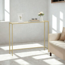 Tempered Glass Console Table For Hallway Living Gold - thumbnail 2