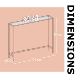 Tempered Glass Console Table For Hallway Living Gold - thumbnail 7