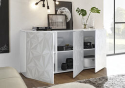 FurniComp LTD Furnicomp Evora 3 Door White Gloss Sideboard - thumbnail 2