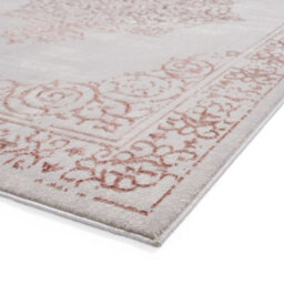 Rose Silver Traditional Bordered Abstract Easy To Clean Dining Room Bedroom & Living Room Rug-80Cm X 150Cm - thumbnail 6