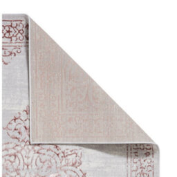 Rose Silver Traditional Bordered Abstract Easy To Clean Dining Room Bedroom & Living Room Rug-80Cm X 150Cm - thumbnail 8