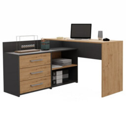 Dany Corner Desk With Drawers Anthracite Artisan Oak - thumbnail 2
