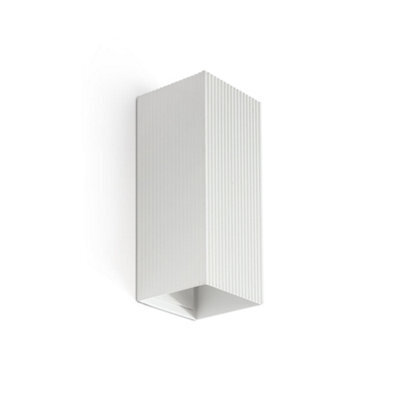 Luminosa Lighting Luminosa Lune Square Fluted Up & Down Wall Lamp White 2X Gu10
