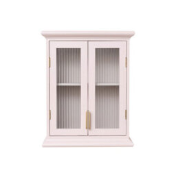 Melody Maison Pink Reeded Glass Wall Cabinet - thumbnail 8