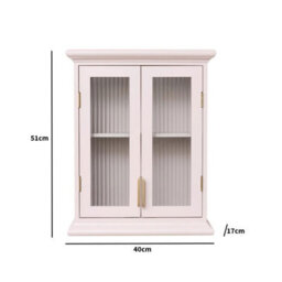 Melody Maison Pink Reeded Glass Wall Cabinet - thumbnail 9
