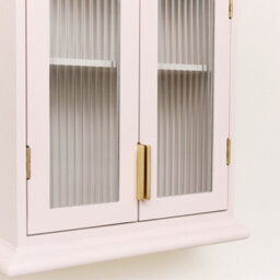 Melody Maison Pink Reeded Glass Wall Cabinet - thumbnail 5